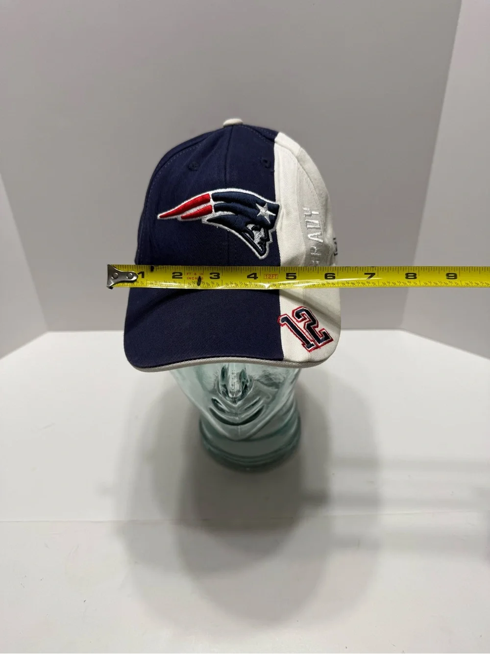 Reebok NFL Navy and White Vintage New England Patriots Tom Brady #12 Kids Hat